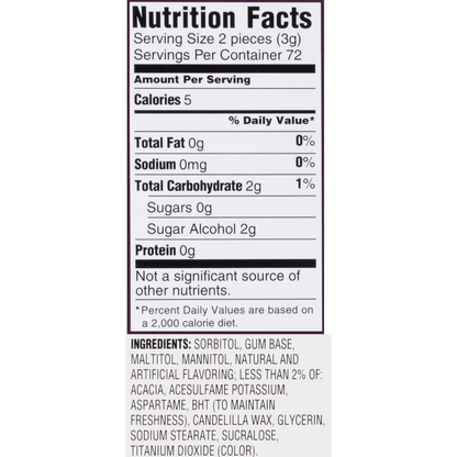 Trident White Sugar Free Gum, Peppermint, 16 Pieces, 12 ct