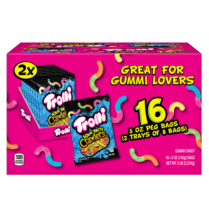 Trolli Sour Brite Crawlers Candy, 5 oz, 16 ct