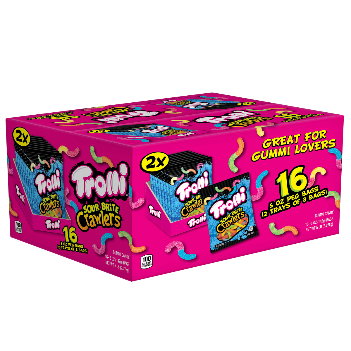Trolli Sour Brite Crawlers Candy, 5 oz, 16 ct