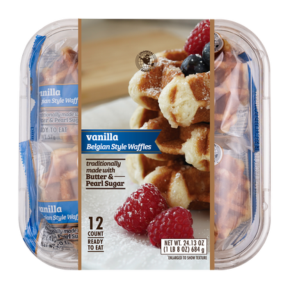 Universal Bakery Belgian Style Waffles, Vanilla, 2 oz, 12 ct