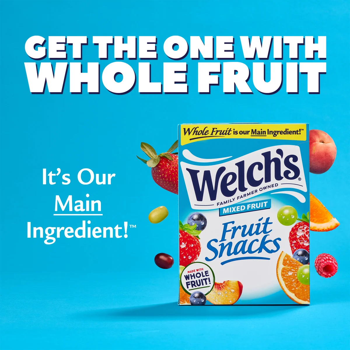 Welch's Fruit Snacks, Mixed Fruit, 0.8 oz, 90 ct