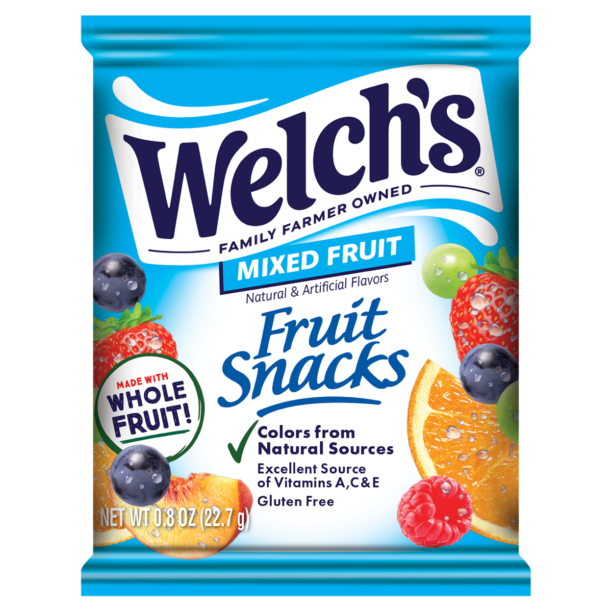 Welch's Fruit Snacks, Mixed Fruit, 0.8 oz, 90 ct