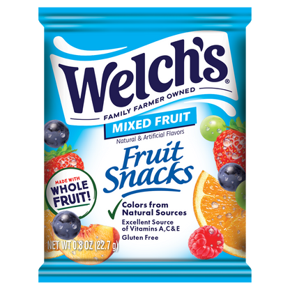 Welch's Fruit Snacks, Mixed Fruit, 0.8 oz, 90 ct