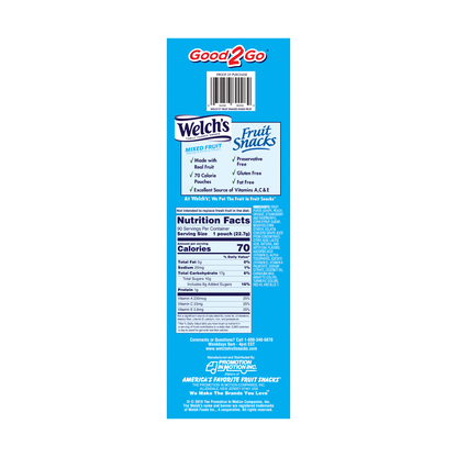 Welch's Fruit Snacks, Mixed Fruit, 0.8 oz, 90 ct