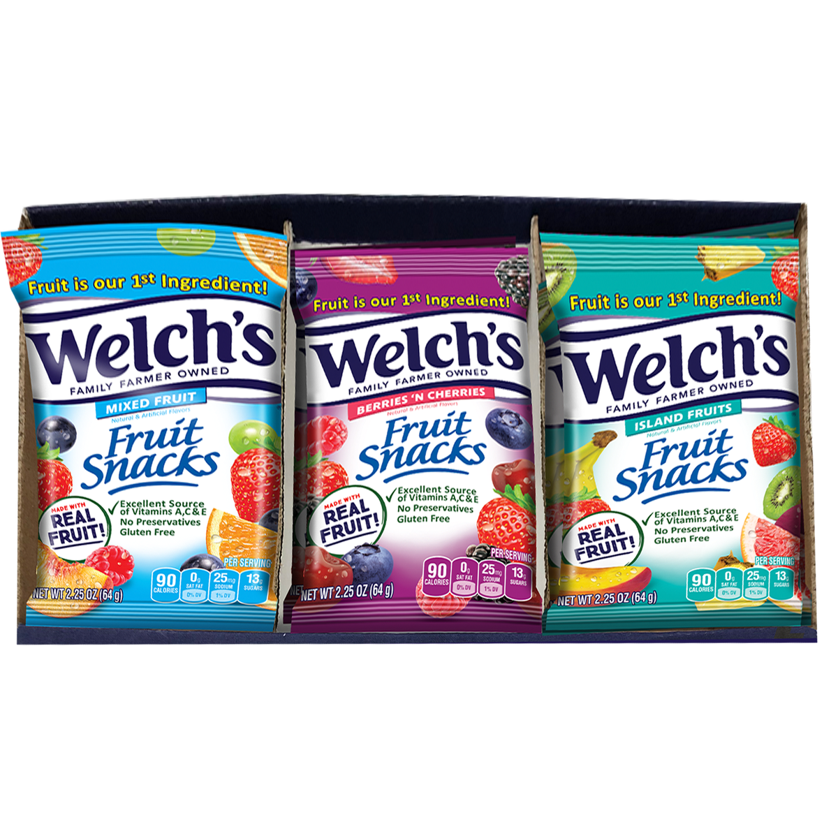 Welch's Fruit Snacks, Variety Pack, 2.25 oz, 20 ct