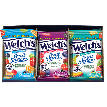 Welch's Fruit Snacks, Variety Pack, 2.25 oz, 20 ct
