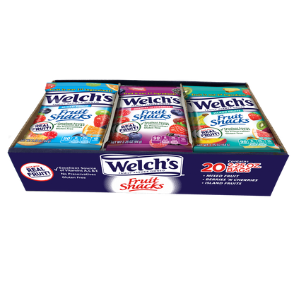 Welch's Fruit Snacks, Variety Pack, 2.25 oz, 20 ct