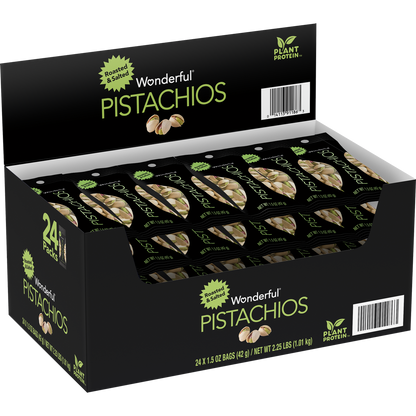 Wonderful Pistachios, Roasted & Salted, In-Shell, 1.5 oz, 24 ct