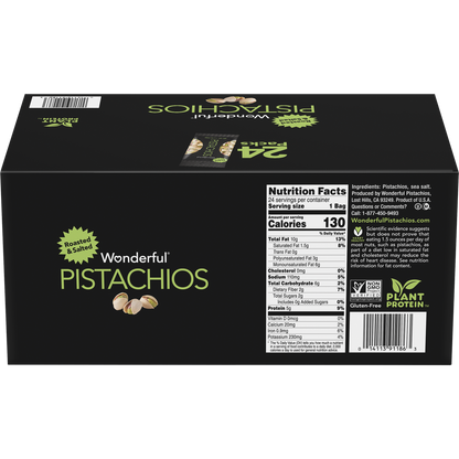 Wonderful Pistachios, Roasted & Salted, In-Shell, 1.5 oz, 24 ct