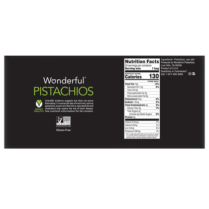 Wonderful Pistachios, Roasted & Salted, In-Shell, 1.5 oz, 24 ct