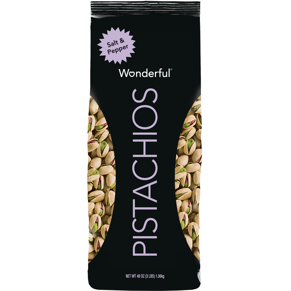 Wonderful Pistachios, Salt & Pepper, In-Shell, 3 lbs