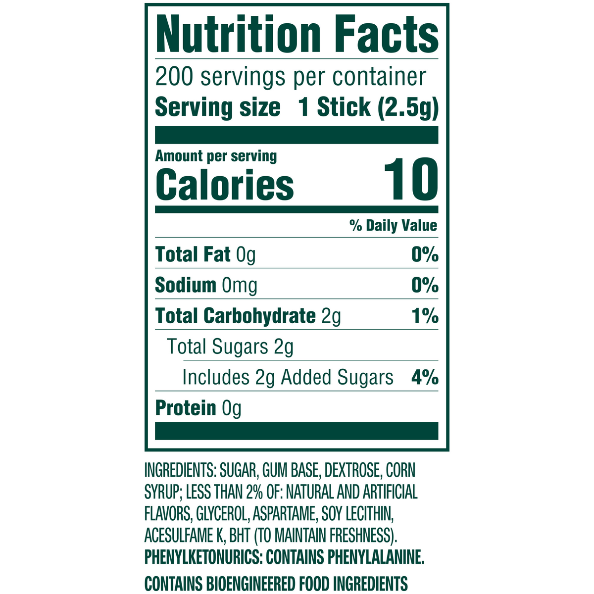 Wrigley's Doublemint Chewing Gum, Pre-priced, Original, 5 sticks, 40 ct