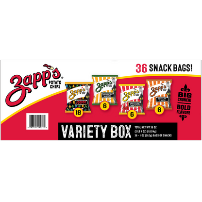 Zapp's Potato Chips, Variety Pack, 1 oz, 36 ct