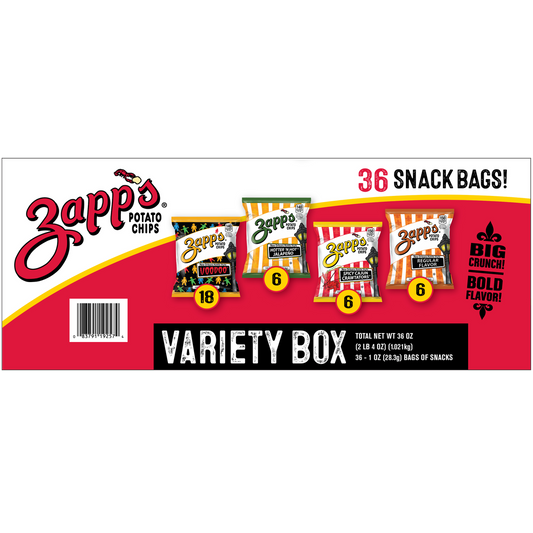 Zapp's Potato Chips, Variety Pack, 1 oz, 36 ct