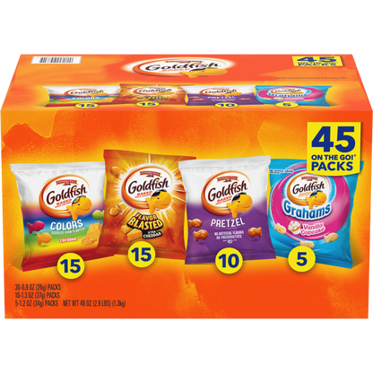 Goldfish Baked Snack Crackers, Variety Pack, 45 ct