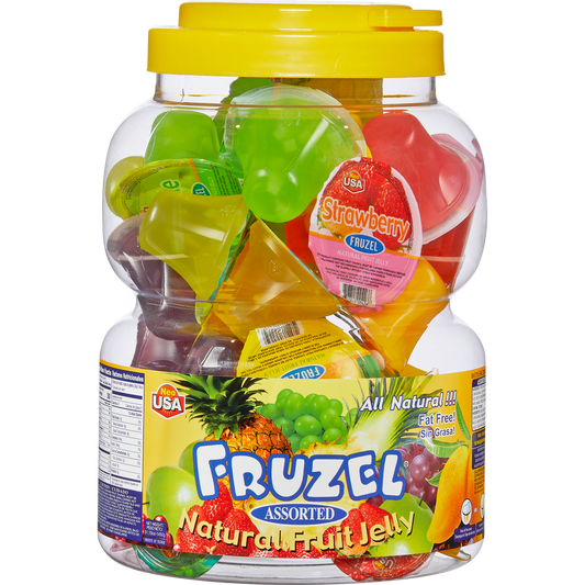 Neo USA Fruzel Natural Fruit Jelly, Assorted, 1.34 oz, 38 ct