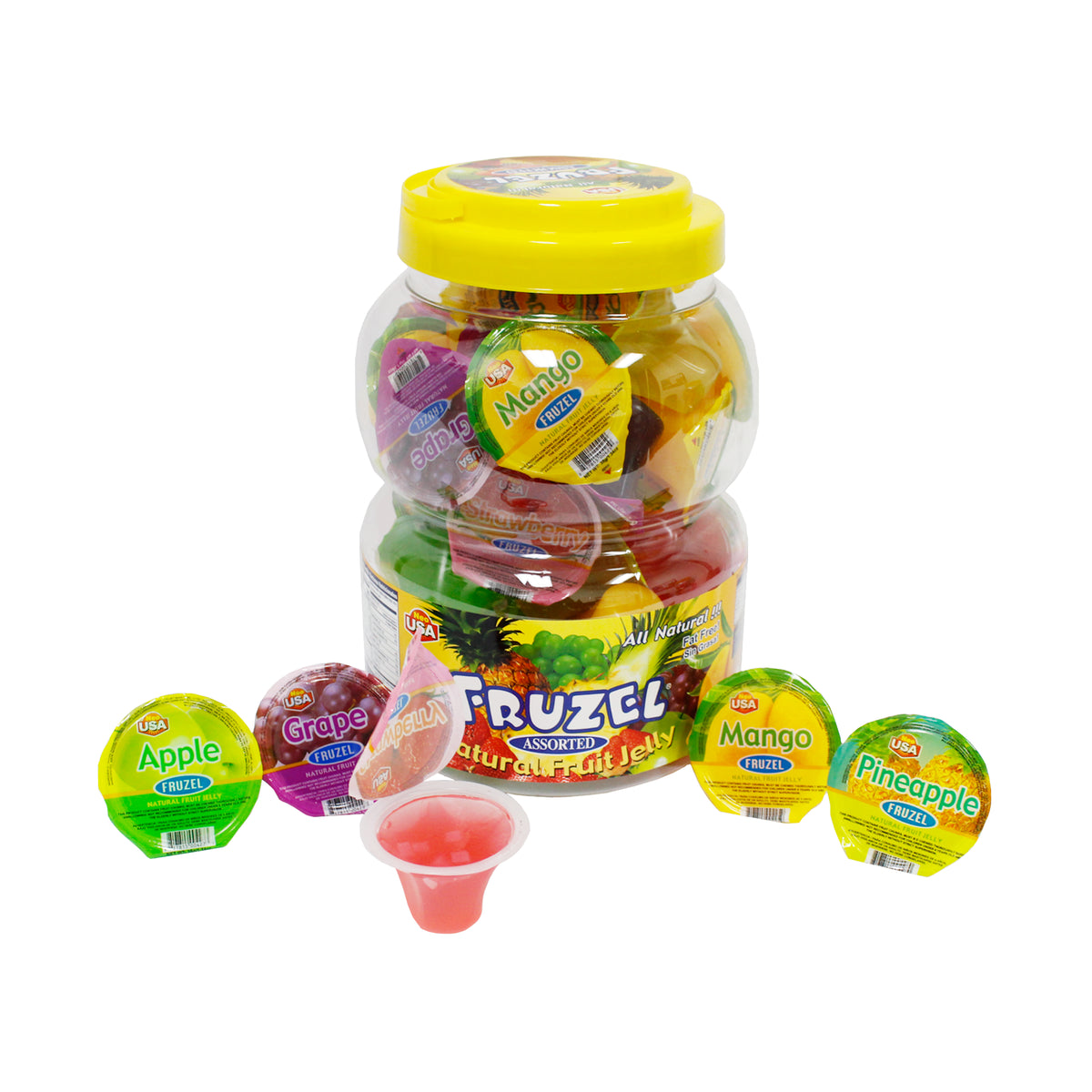 Neo USA Fruzel Natural Fruit Jelly, Assorted, 1.34 oz, 38 ct