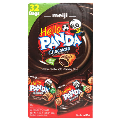 Meiji Hello Panda Cookies, Chocolate, 0.75 oz, 32 ct