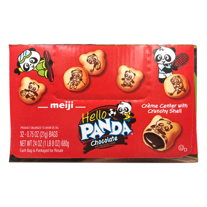 Meiji Hello Panda Cookies, Chocolate, 0.75 oz, 32 ct
