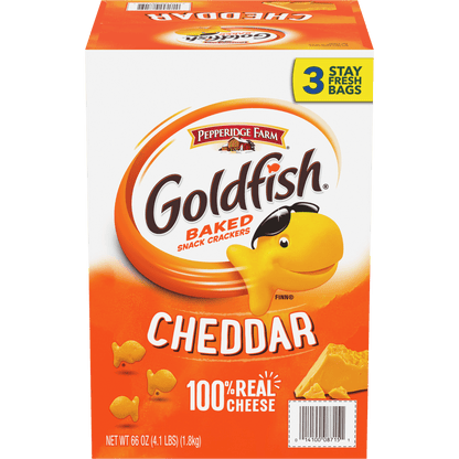 Goldfish Baked Snack Crackers, Cheddar, 66 oz