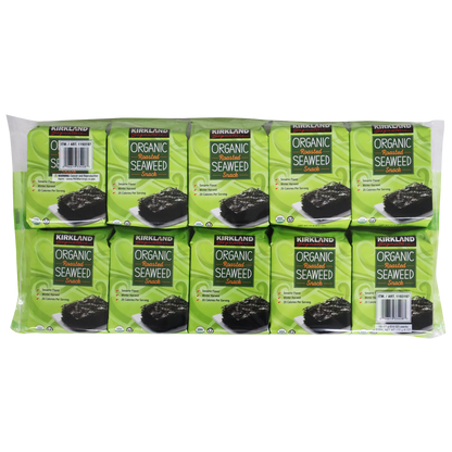 Kirkland Signature Organic Roasted Seaweed with Sesame Oil, 0.60 oz, 10 ct