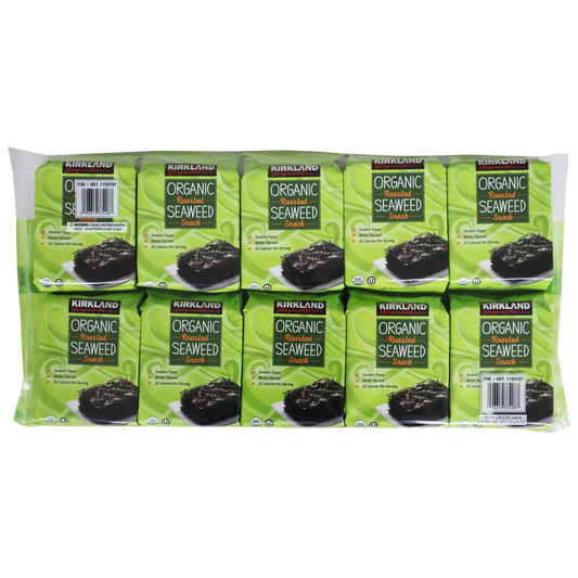 Kirkland Signature Organic Roasted Seaweed with Sesame Oil, 0.60 oz, 10 ct