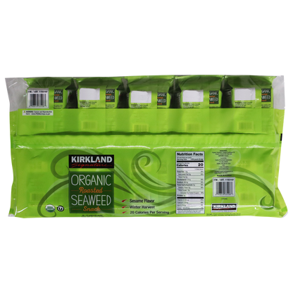 Kirkland Signature Organic Roasted Seaweed with Sesame Oil, 0.60 oz, 10 ct