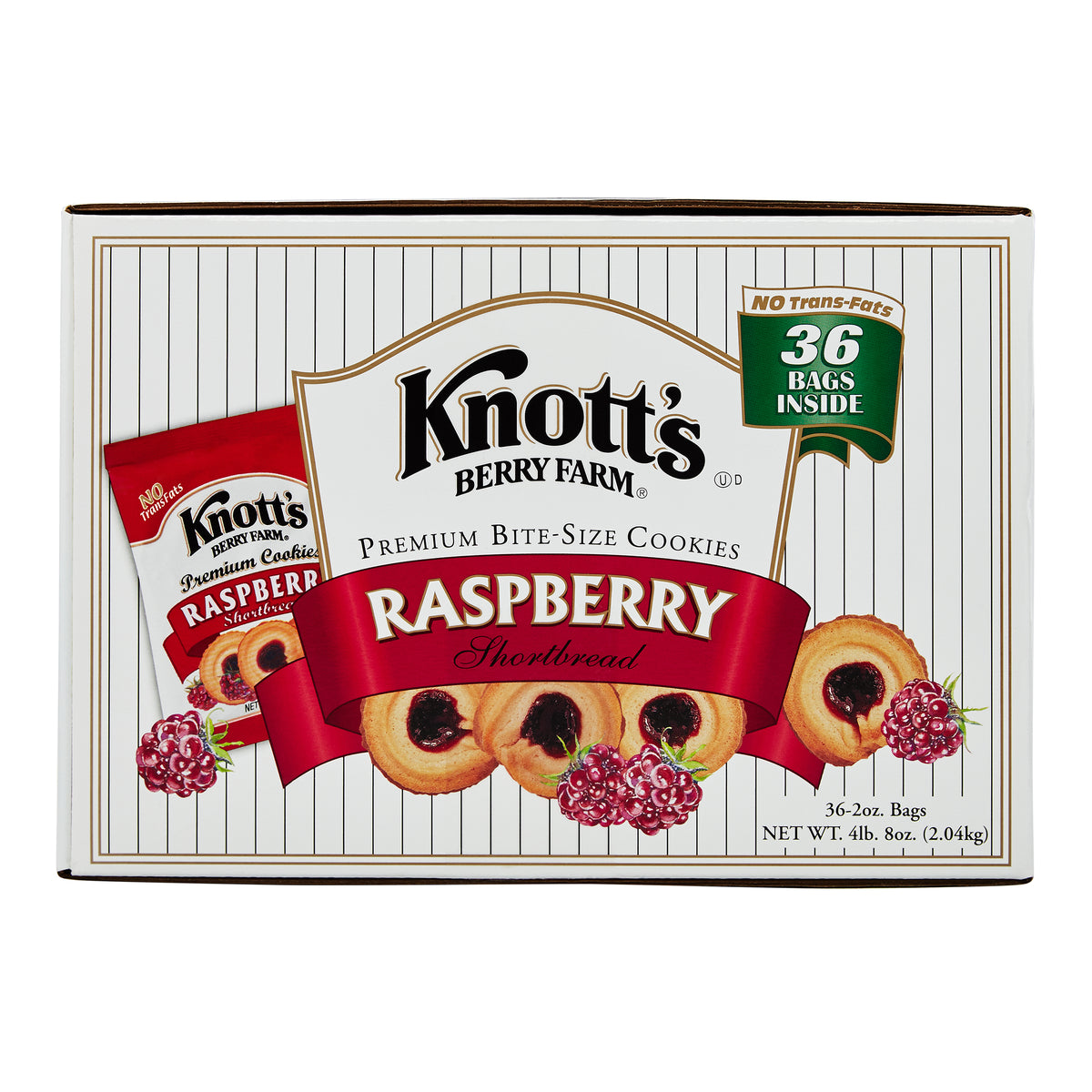 Knott's Berry Farm Premium Shortbread Cookies, Raspberry, 2 oz, 36 ct