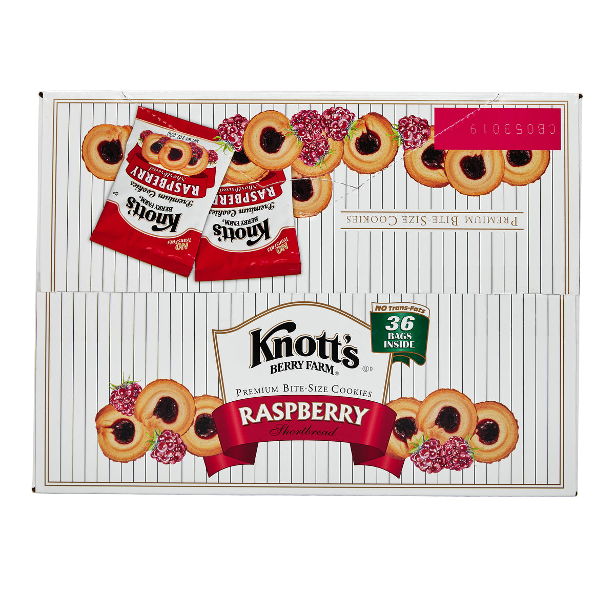 Knott's Berry Farm Premium Shortbread Cookies, Raspberry, 2 oz, 36 ct