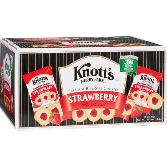 Knott's Berry Farm Premium Shortbread Cookies, Strawberry, 2 oz, 36 ct