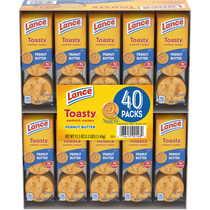 Lance Toasty Crackers, Peanut Butter, 1.25 oz, 40 ct