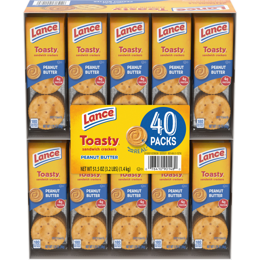 Lance Toasty Crackers, Peanut Butter, 1.25 oz, 40 ct