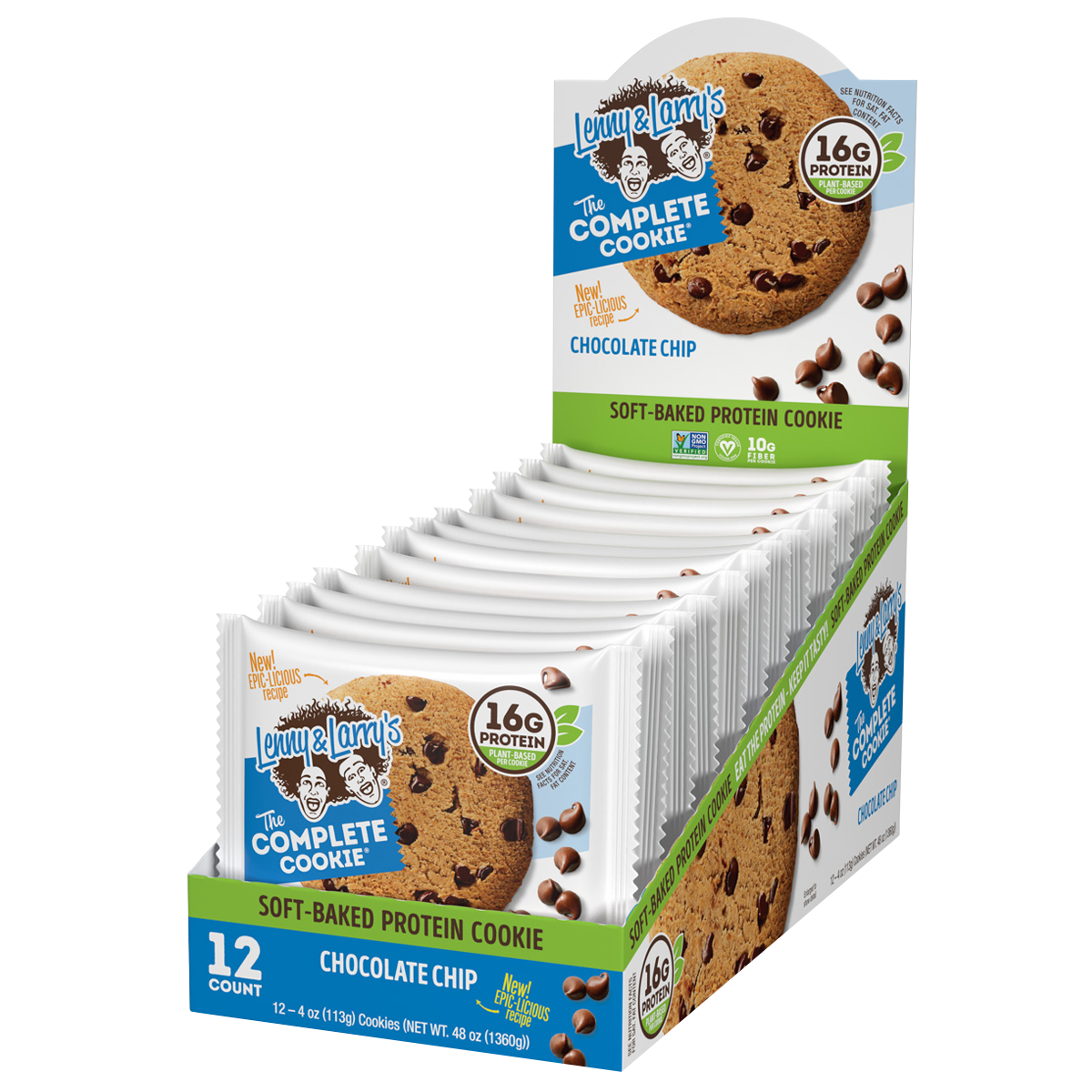 Lenny & Larry's The Complete Cookie, Chocolate Chip, 4 oz, 12 ct