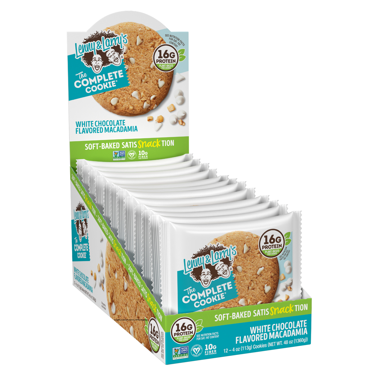 Lenny & Larry's The Complete Cookie, White Chocolate Flavored Macadamia, 4 oz, 12 ct
