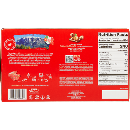 Loacker Classic Crispy Wafers, Hazelnut, 1.59 oz, 12 ct