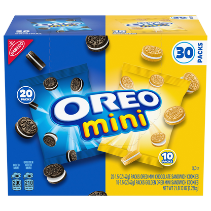 OREO Mini Sandwich Cookies, Variety Pack, 1.5 oz, 30 ct