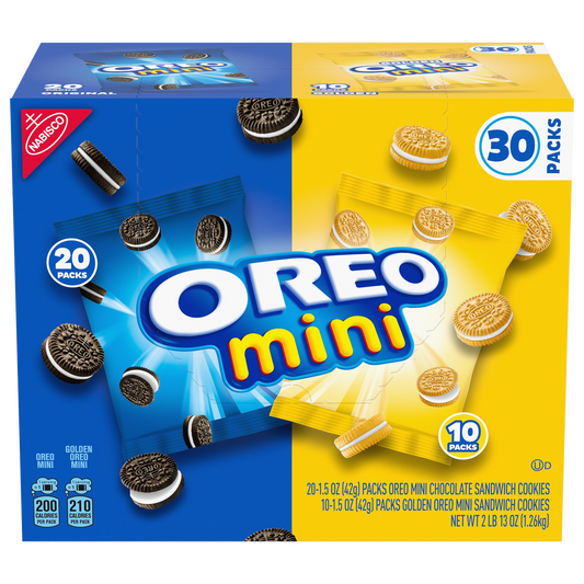OREO Mini Sandwich Cookies, Variety Pack, 1.5 oz, 30 ct