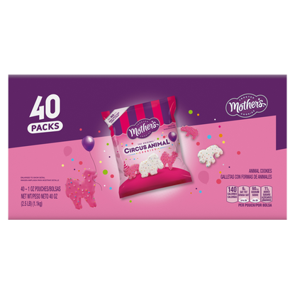 Mother's Original Frosted Circus Animal Cookies, 1 oz, 40 ct