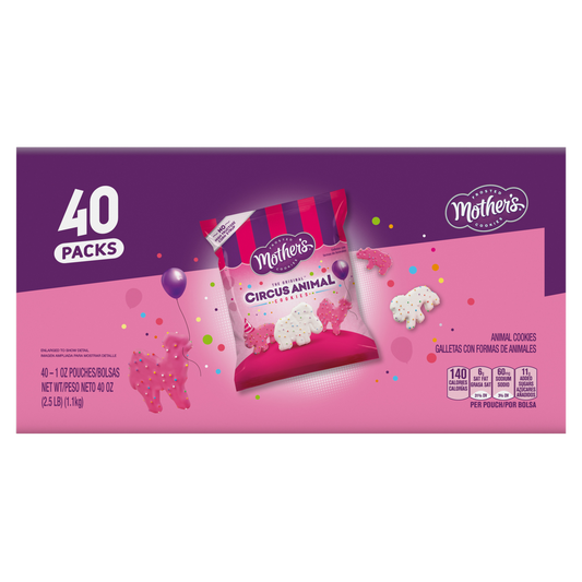 Mother's Original Frosted Circus Animal Cookies, 1 oz, 40 ct
