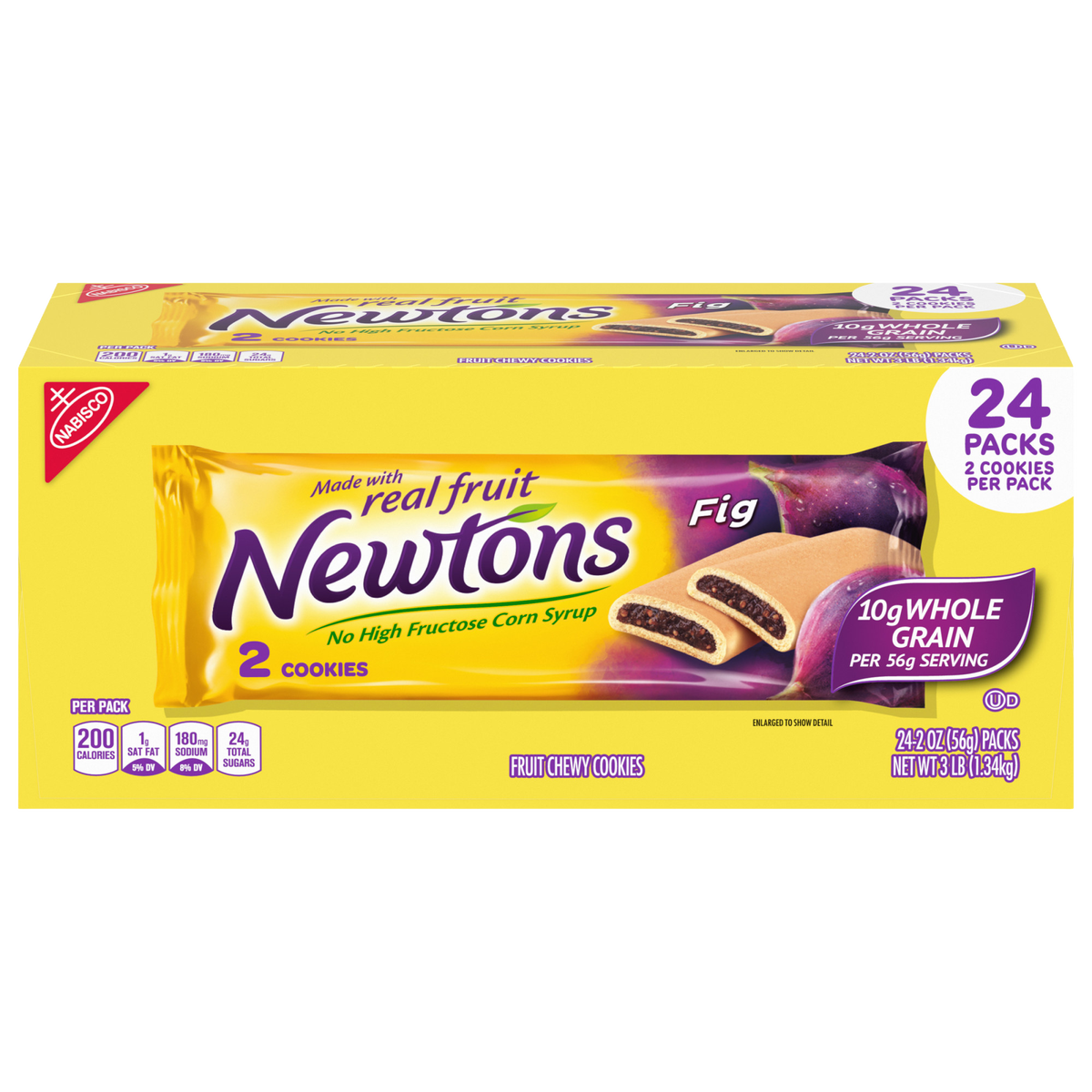 Newtons Soft & Fruit Chewy Fig Cookies, 2 bars per pack, 24 ct