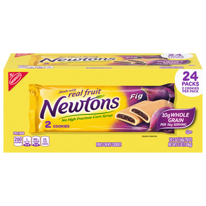 Newtons Soft & Fruit Chewy Fig Cookies, 2 bars per pack, 24 ct