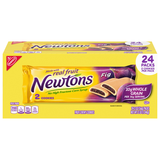 Newtons Soft & Fruit Chewy Fig Cookies, 2 bars per pack, 24 ct