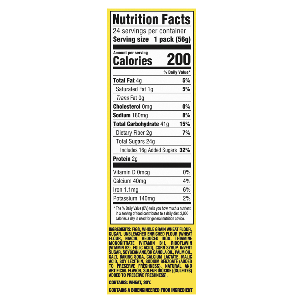 Newtons Soft & Fruit Chewy Fig Cookies, 2 bars per pack, 24 ct