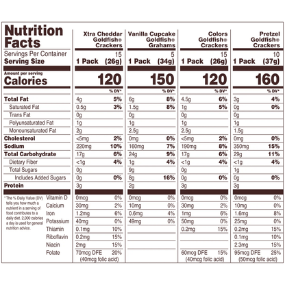 Goldfish Baked Snack Crackers, Variety Pack, 45 ct