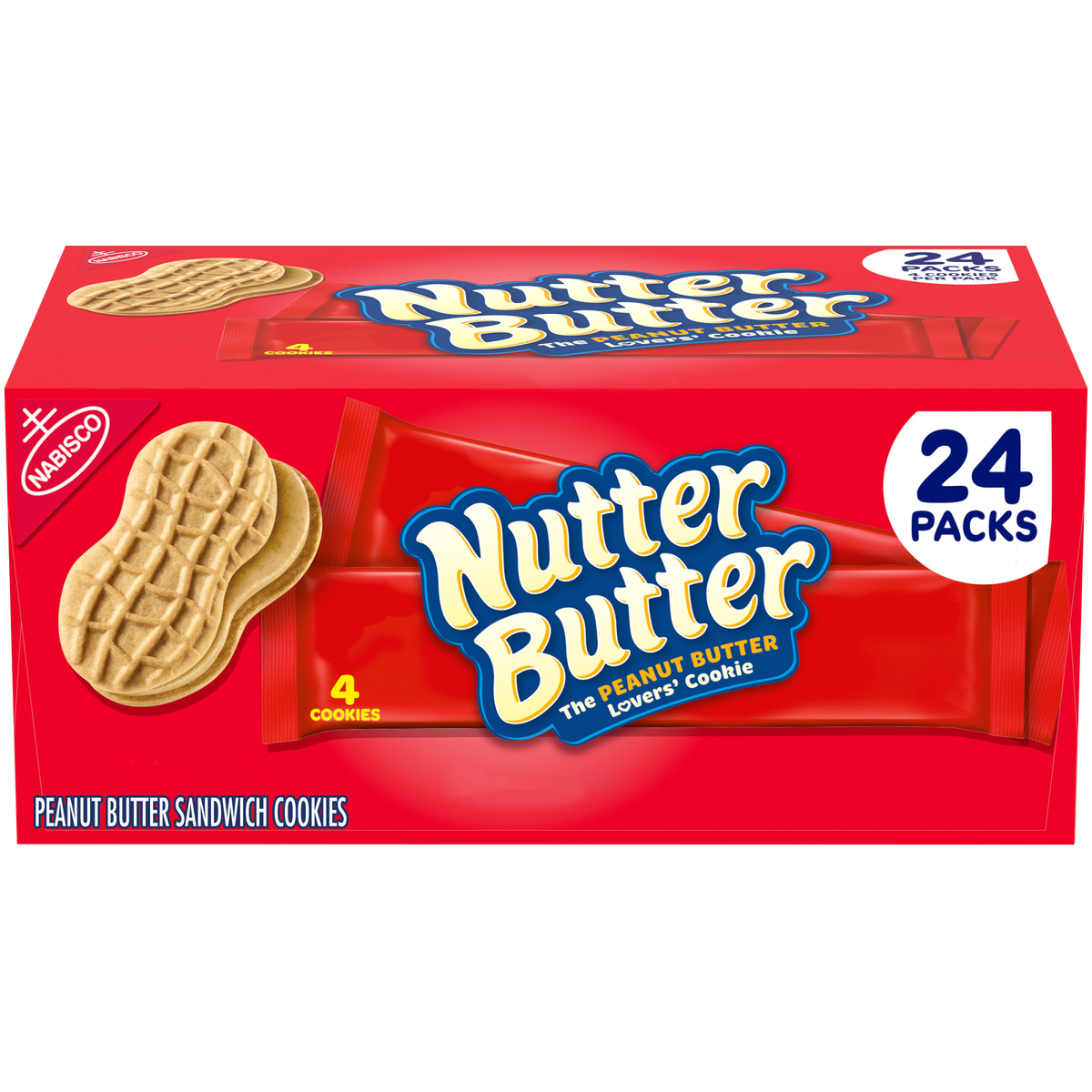 Nutter Butter Cookies, 1.9 oz, 24 ct