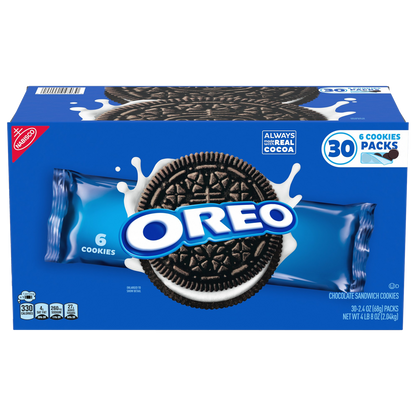 OREO Chocolate Sandwich Cookies, 2.4 oz, 30 ct