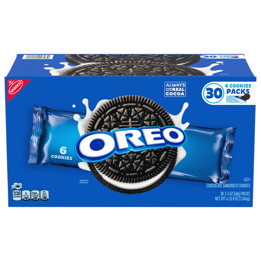 OREO Chocolate Sandwich Cookies, 2.4 oz, 30 ct