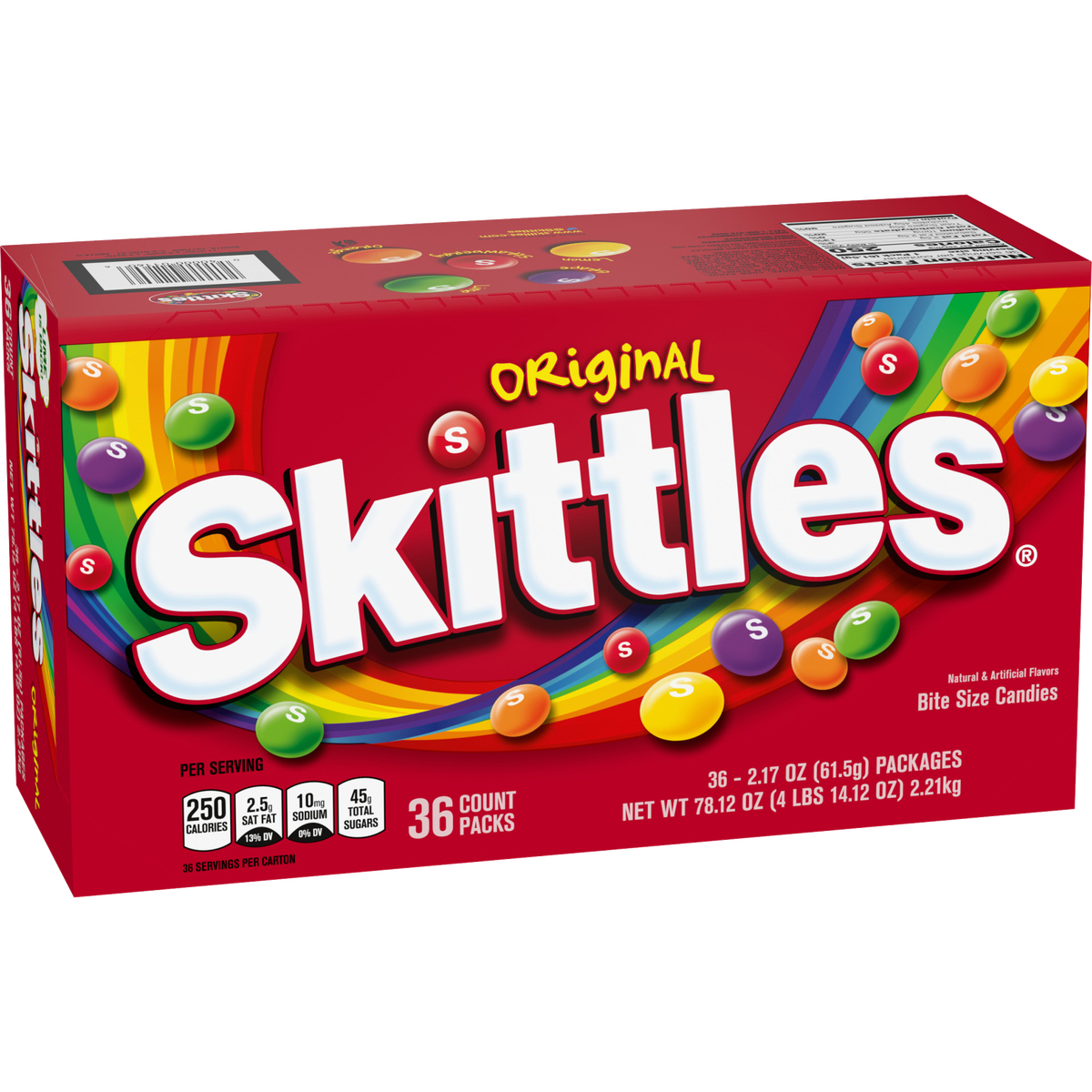 Skittles Original Chewy Candy, Full Size, 2.17 oz, 36 ct