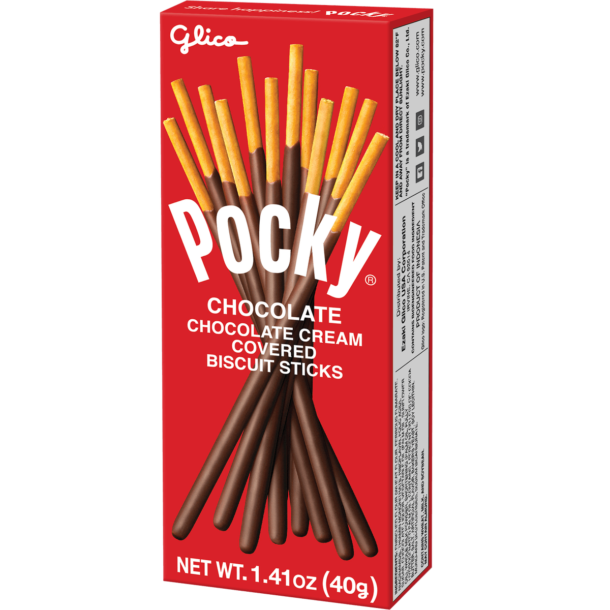 Glico Pocky Cream Covered Biscuit Sticks, Chocolate, 1.41 oz, 10 ct