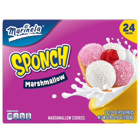 Marinela Sponch Marshmallow Cookies, 1.59 oz, 24 ct